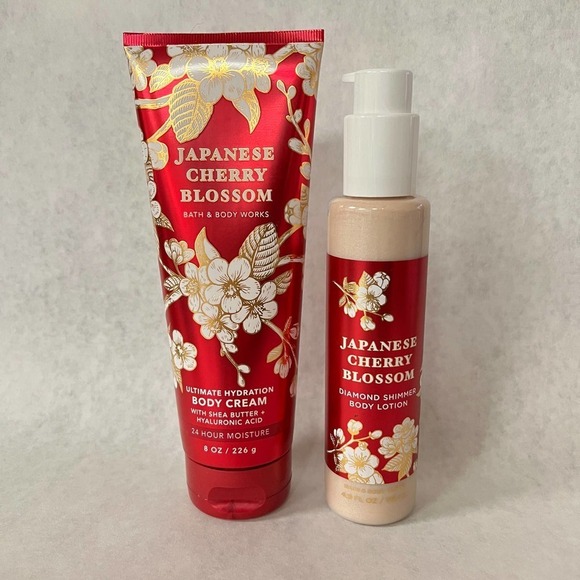 Bath & Body Works Japanese Cherry Blossom Body Cream & Diamond Shimmer Lotion - Picture 2 of 5